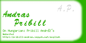 andras pribill business card